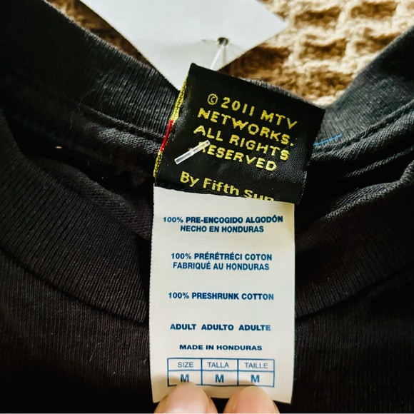 NWT 2011 MTV Sz M Beavis and Butthead Black Graphic Tee with Cartoon Print - Picture 6 of 7